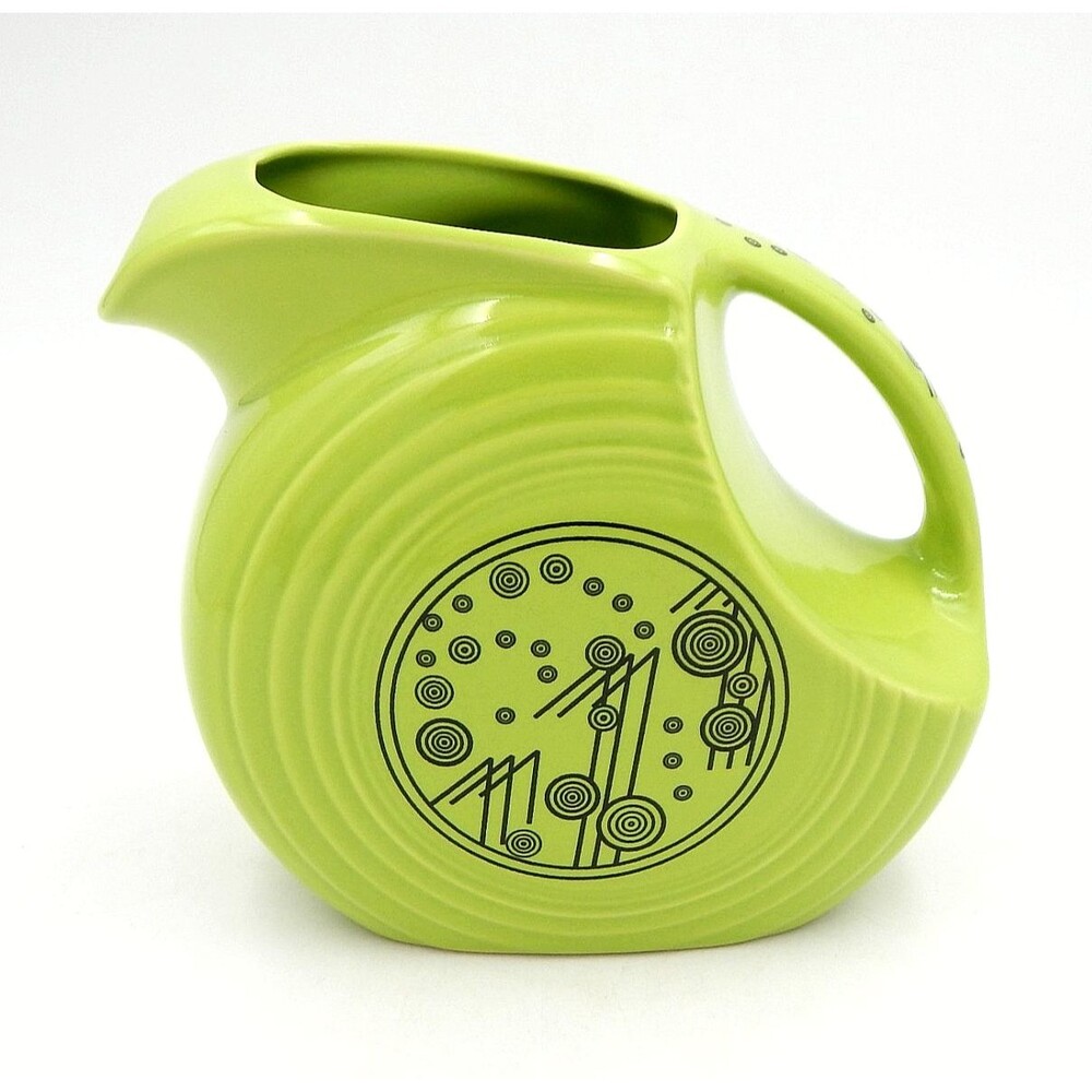Homer Laughlin Fiesta Chartreuse Champagne Bubbles Large Disc Water Pitcher